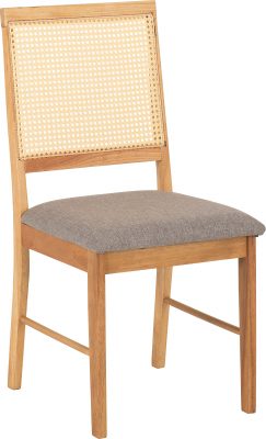 Ellis Chair (Box of 2) Oak Effect/Grey Fabric