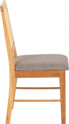 Ellis Chair (Box of 2) Oak Effect/Grey Fabric