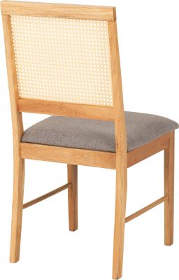 Ellis Chair (Box of 2) Oak Effect/Grey Fabric