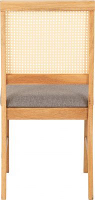 Ellis Chair (Box of 2) Oak Effect/Grey Fabric