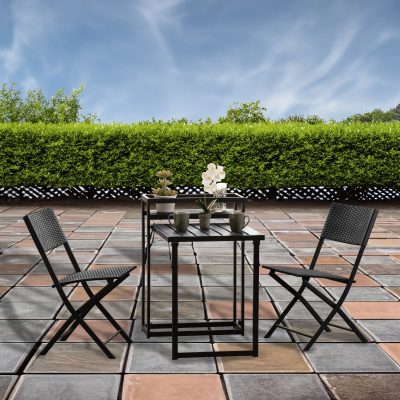 Foldaway 1+2 Garden Set Black