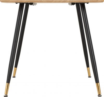 Hamilton Medium Dining Set with Quebec Chairs Medium Oak Effect/Black/Brown Faux Leather