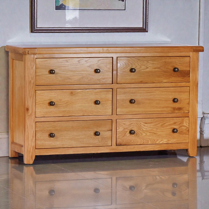 Heritage 6 Drawer Chest – Solid Oak Bedroom Storage
