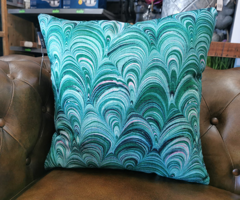 Linen Weave Peacock Emerald Cushion