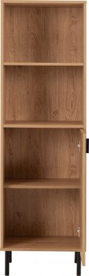 Leon 1 Door 2 Shelf Cabinet Medium Oak Effect