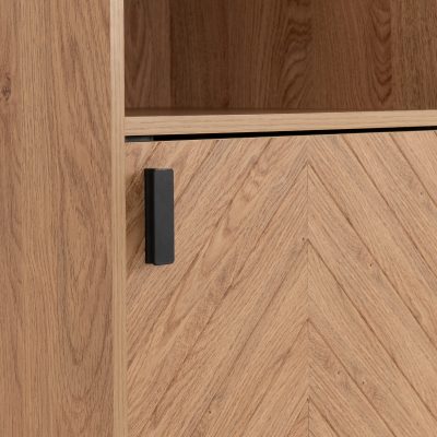 Leon 1 Door 2 Shelf Cabinet Medium Oak Effect