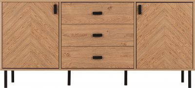 Leon 2 Door 3 Drawer Sideboard Medium Oak Effect