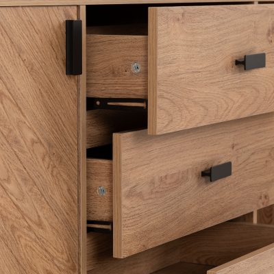 Leon 2 Door 3 Drawer Sideboard Medium Oak Effect