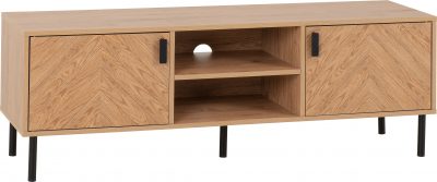 Leon 2 Door TV Unit Medium Oak Effect