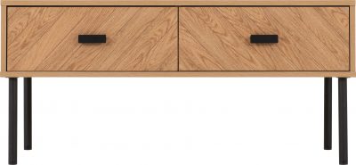 Leon 2 Drawer Coffee Table Medium Oak Effect