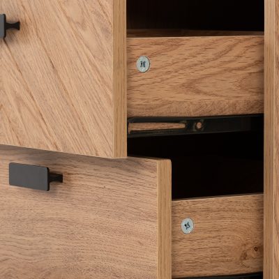 Leon 3 Drawer Bedside Medium Oak Effect