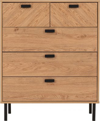 Leon 3+2 Drawer Chest Medium Oak Effect