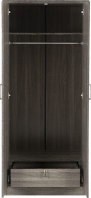 Lisbon 2 Door Wardrobe Black Wood Grain