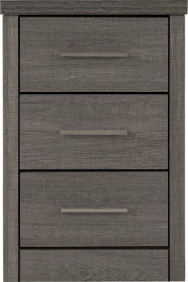 Lisbon 3 Drawer Bedside Chest Black Wood Grain