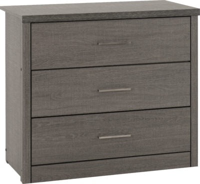 Lisbon 3 Drawer Chest Black Wood Grain