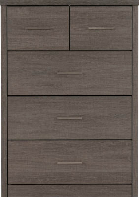 Lisbon 3+2 Drawer Chest Black Wood Grain