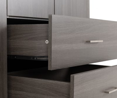 Lisbon 4 Door Wardrobe Black Wood Grain