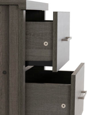 Lisbon 5 Drawer Narrow Chest Black Wood Grain