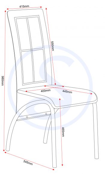 Ascot A3 Chair (Pair) - Black Faux Leather/Chrome