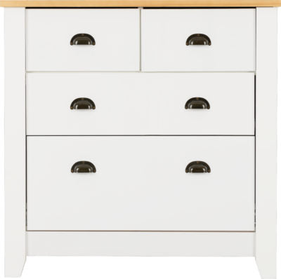 Ludlow 2+2 Drawer Chest White/Oak Lacquer