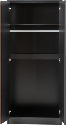 Malvern 2 Door Wardrobe Bedroom Set Black