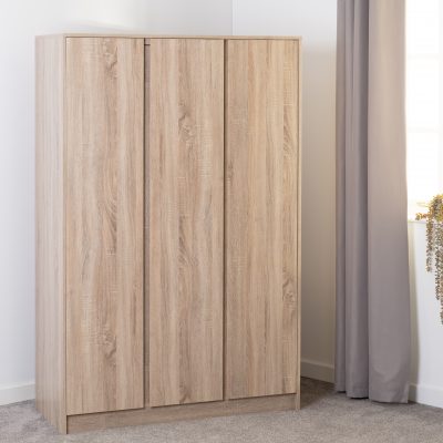 Malvern 3 Door Wardrobe Sonoma Oak Effect