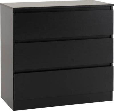 Malvern 3 Drawer Chest Black