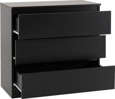 Malvern 3 Drawer Chest Black