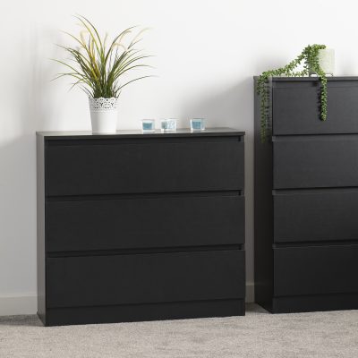 Malvern 3 Drawer Chest Black