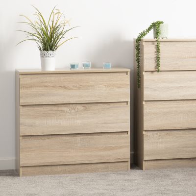 Malvern 3 Drawer Chest Sonoma Oak Effect