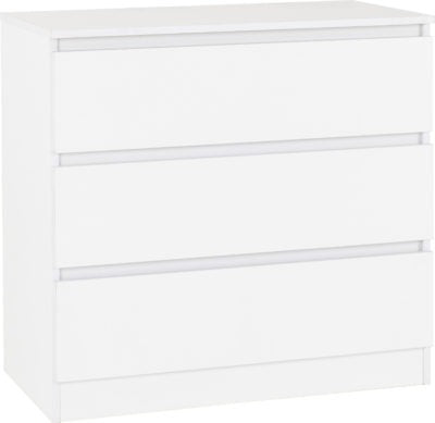 Malvern 3 Drawer Chest White