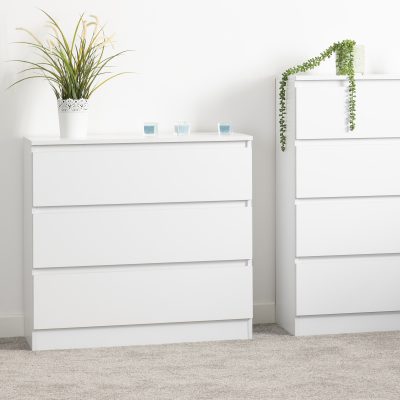 Malvern 3 Drawer Chest White