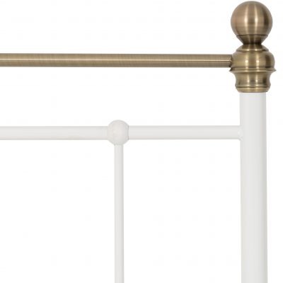 Marlborough 3' Bed White/Antique Brass