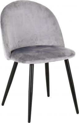 Marlow Dining Set Black Marble Effect/Black/Grey Velvet