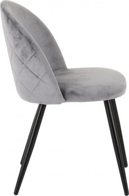 Marlow Dining Set Black Marble Effect/Black/Grey Velvet
