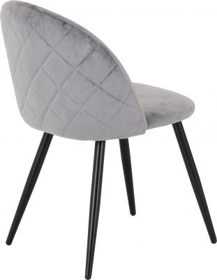 Marlow Dining Set Black Marble Effect/Black/Grey Velvet