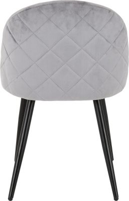 Marlow Dining Set Black Marble Effect/Black/Grey Velvet
