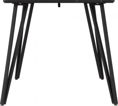 Marlow Dining Set Black Marble Effect/Black/Grey Velvet