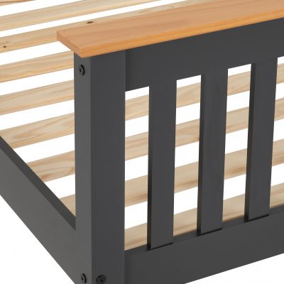 Monaco 3' Bed High Foot End Dark Grey/Oak Effect