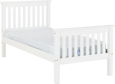 Monaco 3' Bed High Foot End White