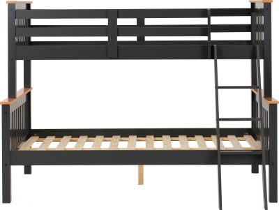 Neptune Triple Sleeper Bunk Bed Dark Grey/Oak Effect