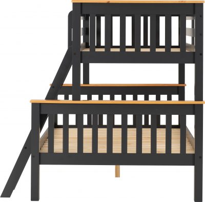 Neptune Triple Sleeper Bunk Bed Dark Grey/Oak Effect