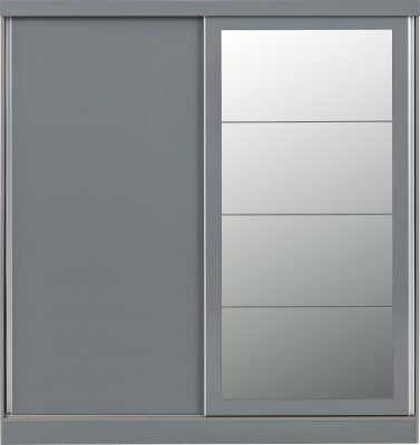 Nevada 2 Door Sliding Wardrobe Grey Gloss