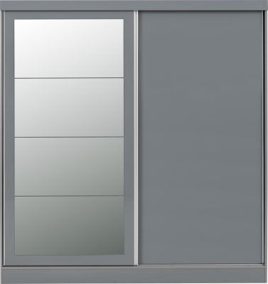 Nevada 2 Door Sliding Wardrobe Grey Gloss