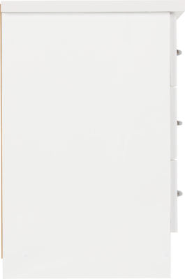 Nevada 3 Drawer Bedside White Gloss