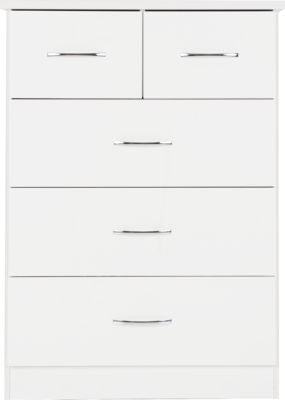 Nevada 3+2 Drawer Chest White Gloss