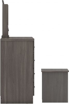 Nevada 4 Drawer Dressing Table Set Black Wood Grain
