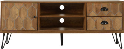 Ottawa 1 Door 2 Drawer TV Unit Medium Oak Effect/Black