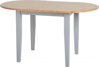 Oxford Extending Dining Set Grey/Natural Oak/Grey Fabric