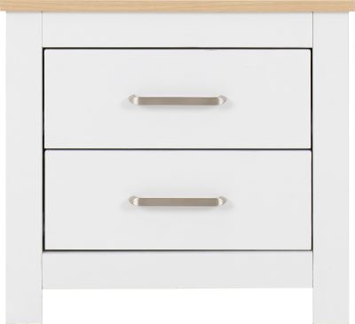 Portland 2 Drawer Bedside White/Oak Effect